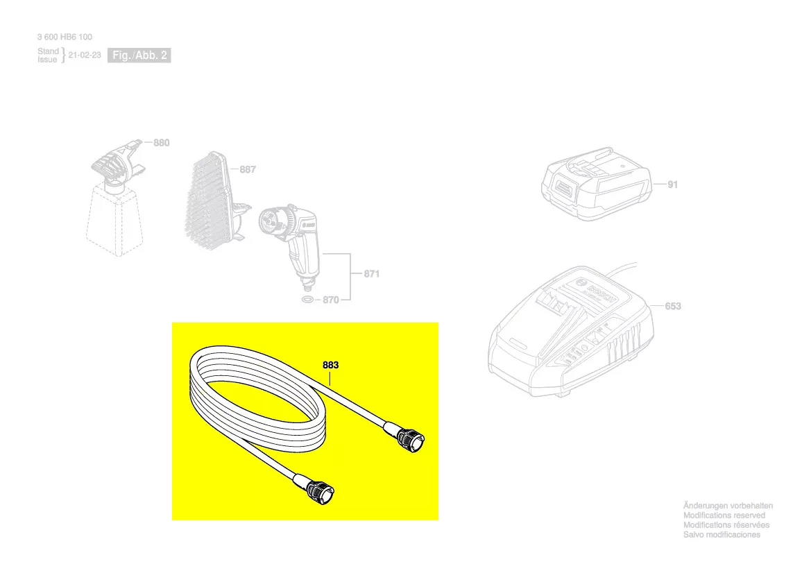 Tuyau flexible haute-pression réf. F 016 F05 761 Bosch
